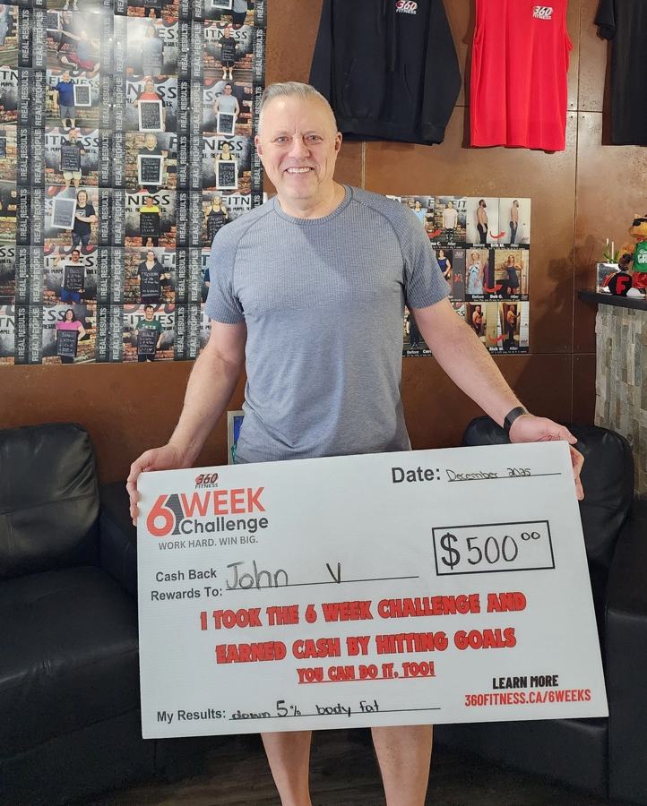 John with his 6 Week Challenge results